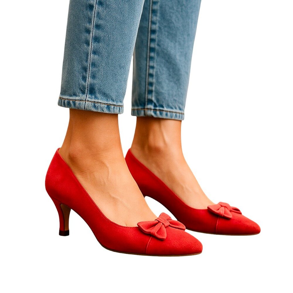Evan Piccone Vintage 90's Coral Pump Heels Bow 8.5 Narrow